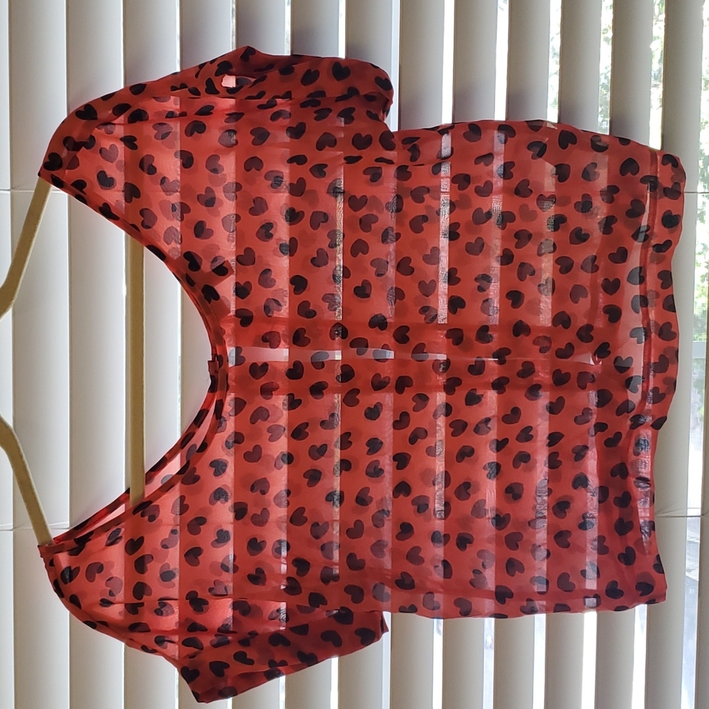 Red and black heart top